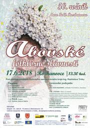 Plagát tohtoročných Abovských folklórnych slávností