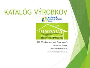 Katalóg výrobkov DSS Ondava